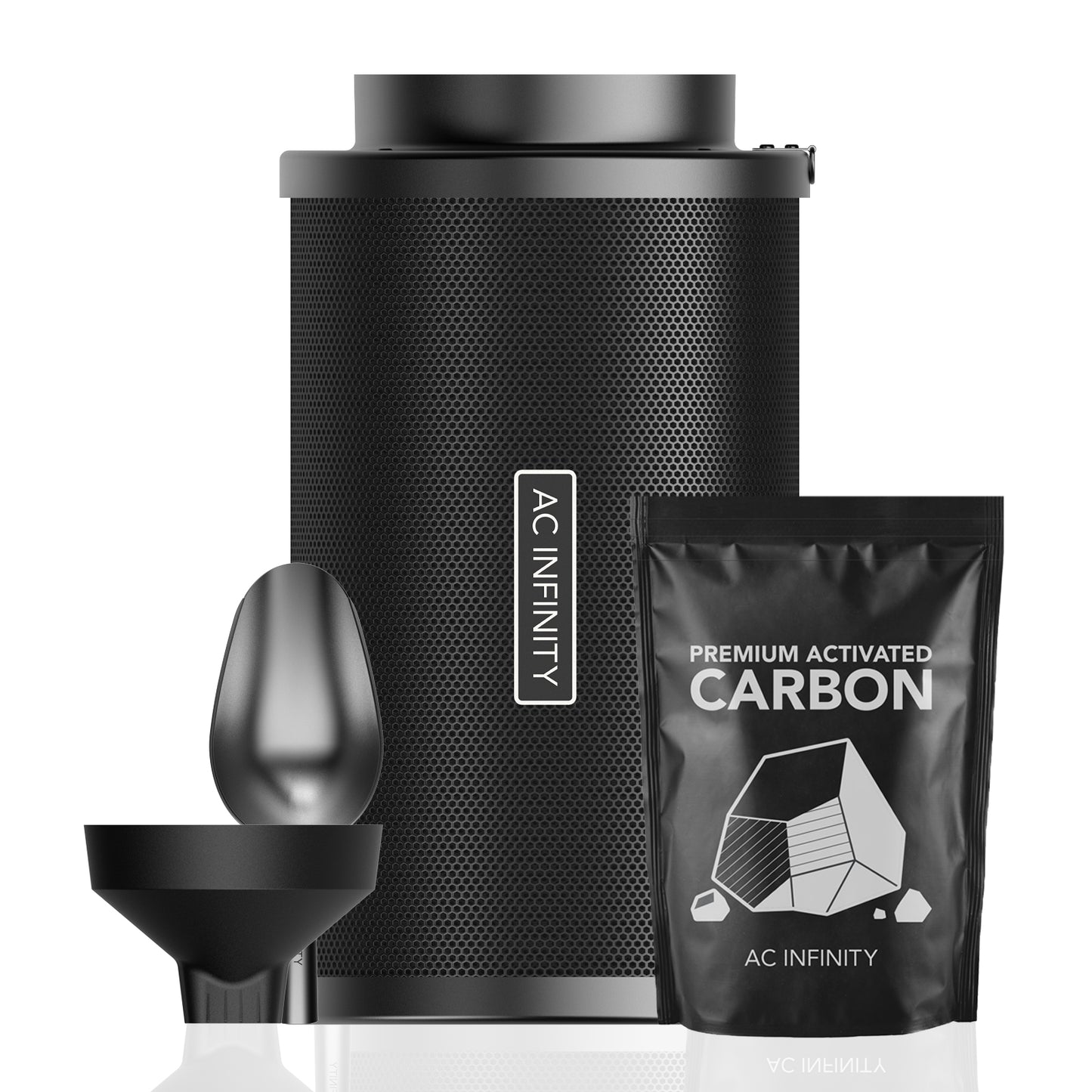 AC Infinity Refillable Carbon Filter Kit w/ Charcoal Refill 8-Inch product image 1