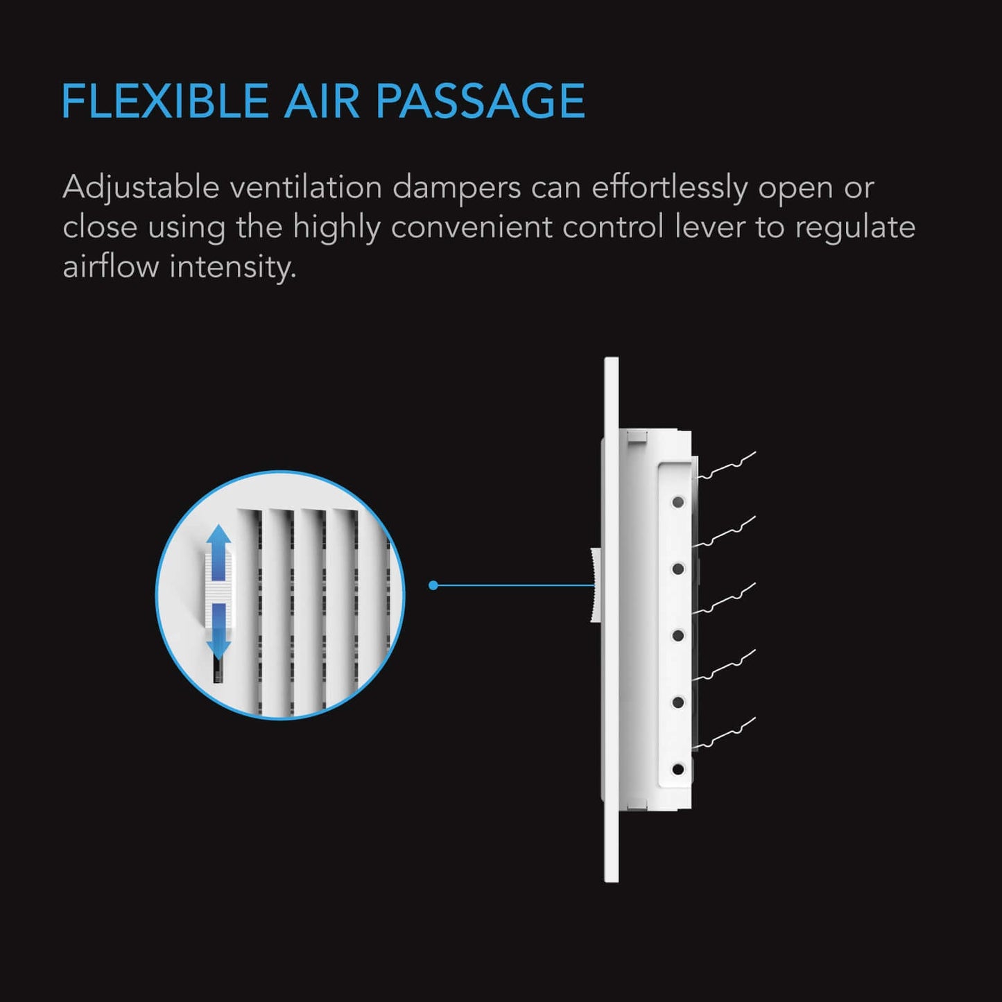 AC Infinity Register Ventilation Grille 6" x 12" White product image 4