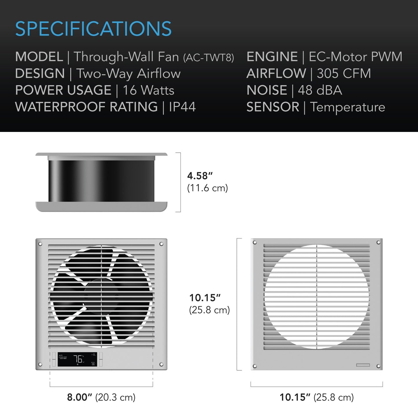 AC Infinity Room to Room Fan Two-Way Airflow Temperature Controller product image 6