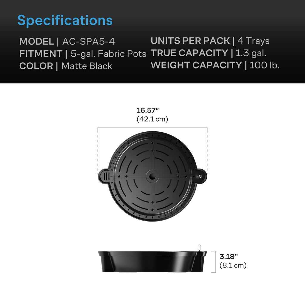 AC Infinity Self-Watering Fabric Pot Base 4-Pack product image 12