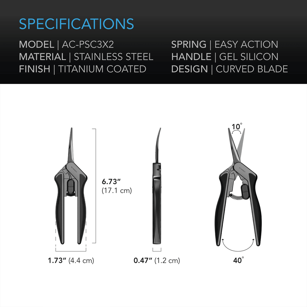 AC Infinity Ergonomic Pruning Shears, 2-Pack