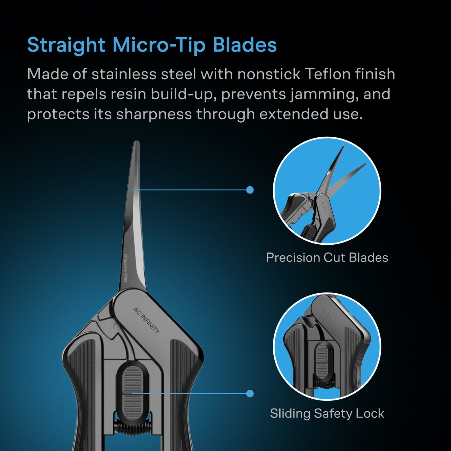 AC Infinity Stainless Steel Curved Pruning Shear Ergonomic Lightweight product image 3