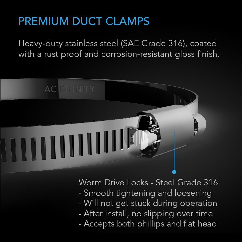 AC Infinity Stainless Steel Duct Clamps 4-Inch Two Pack product image 2