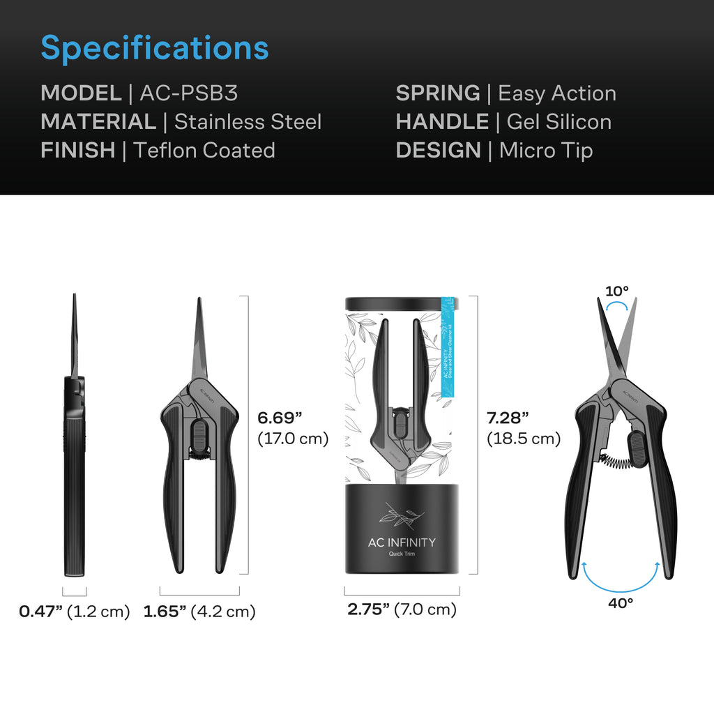 AC Infinity Stainless Steel Pruning Shear w/ Cleaning Kit Ergonomic product image 6