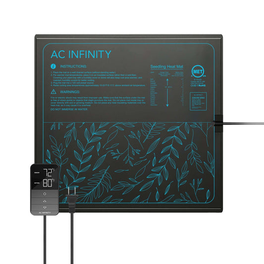AC Infinity SUNCORE H5, Seedling Heat Mat with Heat Controller, IP-67 Waterproof, 20" x 20.75"