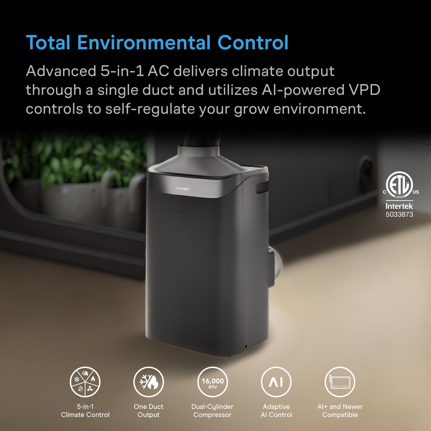 AC Infinity TERRAFORM 12, All-In-One Climate Control A/C w/ One-Duct Auto Switching 16,000 BTU product image 2