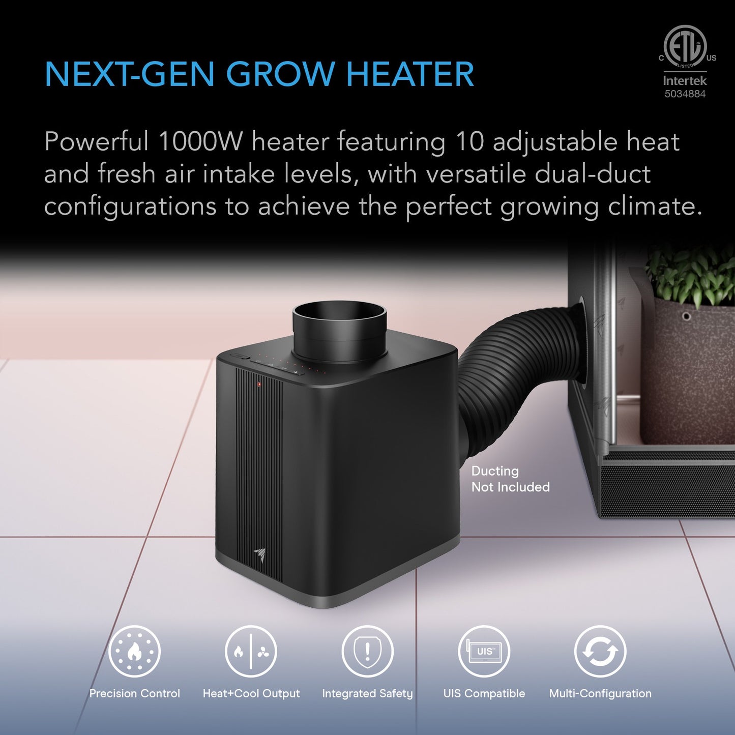 AC Infinity THERMOFORGE S7, Plant Heater 1000W w/ 10 Heating & Air Intake Levels product image 2