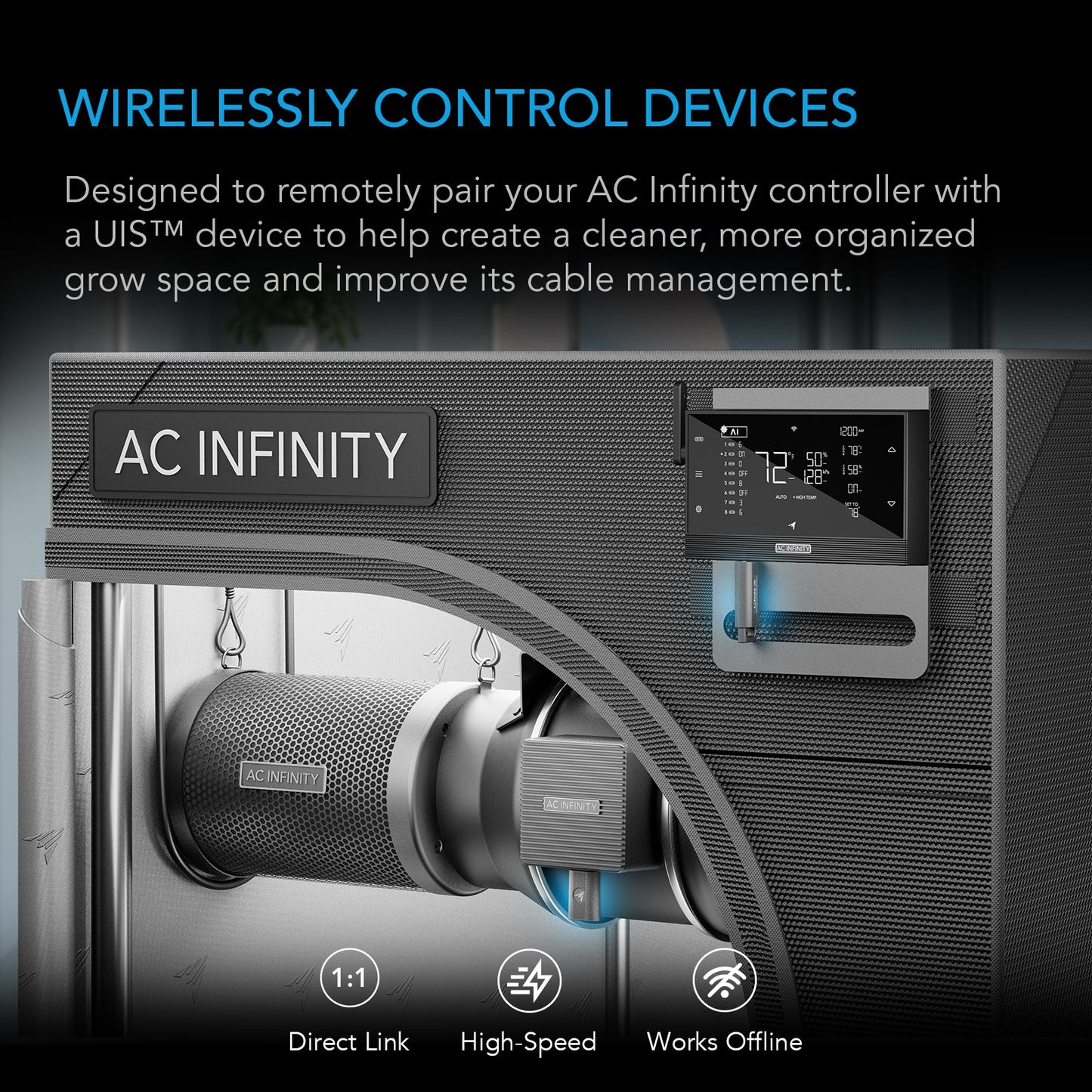 AC Infinity UIS 1-to-1 Transmitter & Receiver Wirelessly Connects UIS product image 2