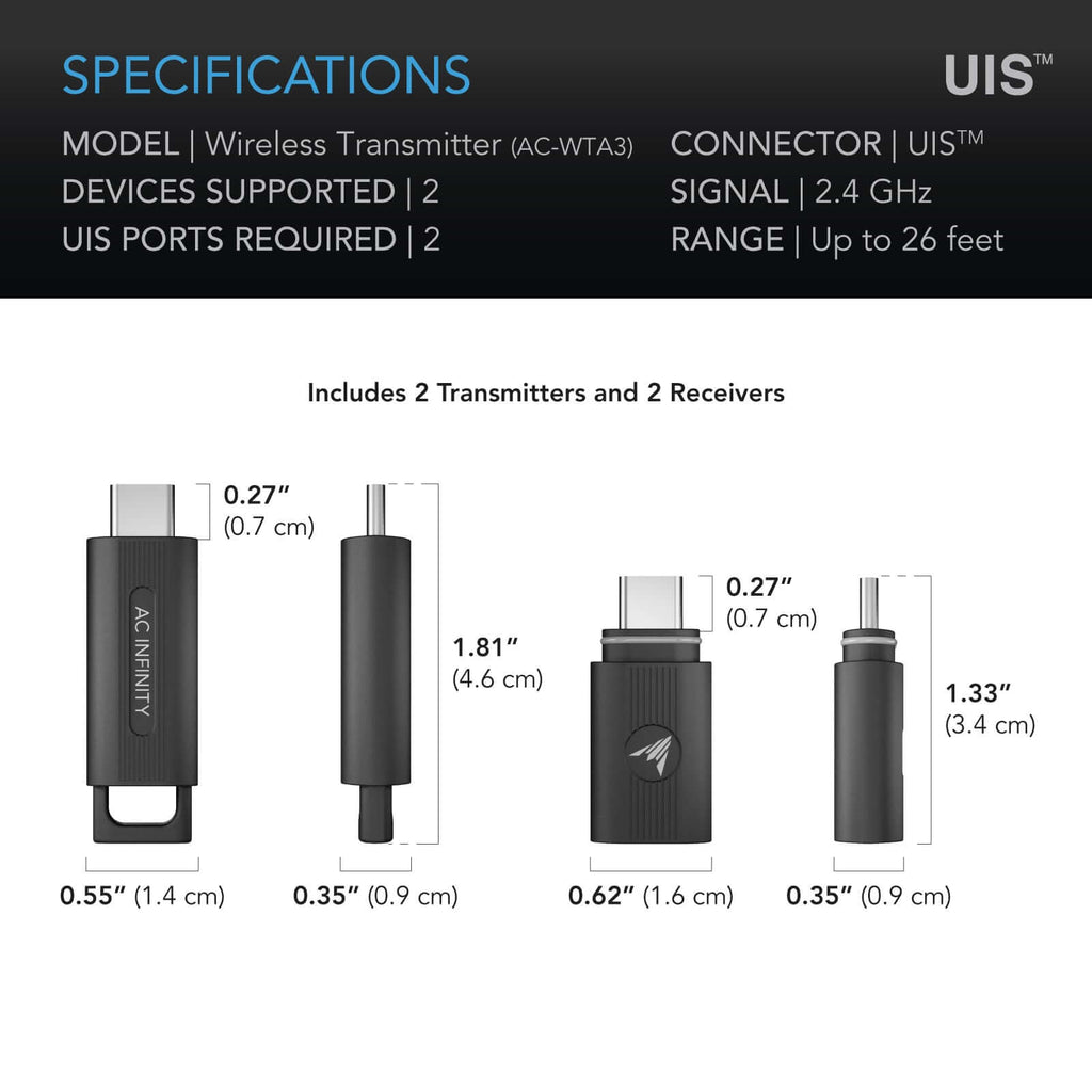 AC Infinity UIS 1-to-1 Transmitter & Receiver Wirelessly Connects UIS product image 6
