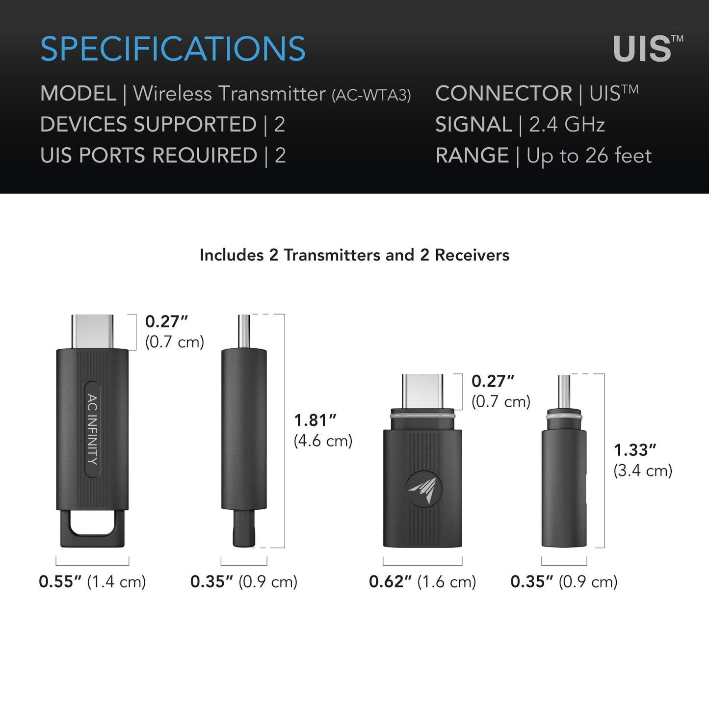 AC Infinity UIS 1-to-1 Transmitter & Receiver Wirelessly Connects UIS product image 6
