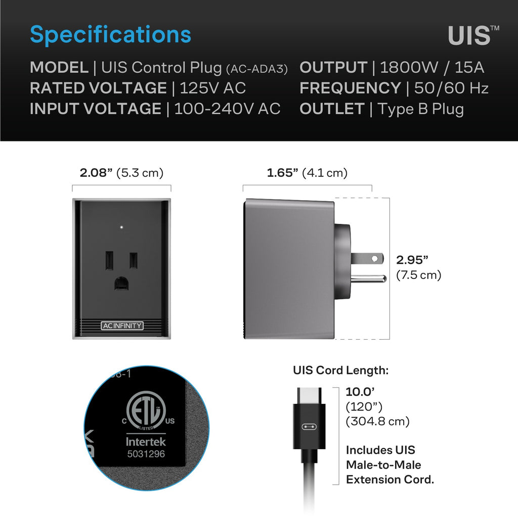 AC Infinity UIS Control Plug for Outlet-Powered Equipment product image 6