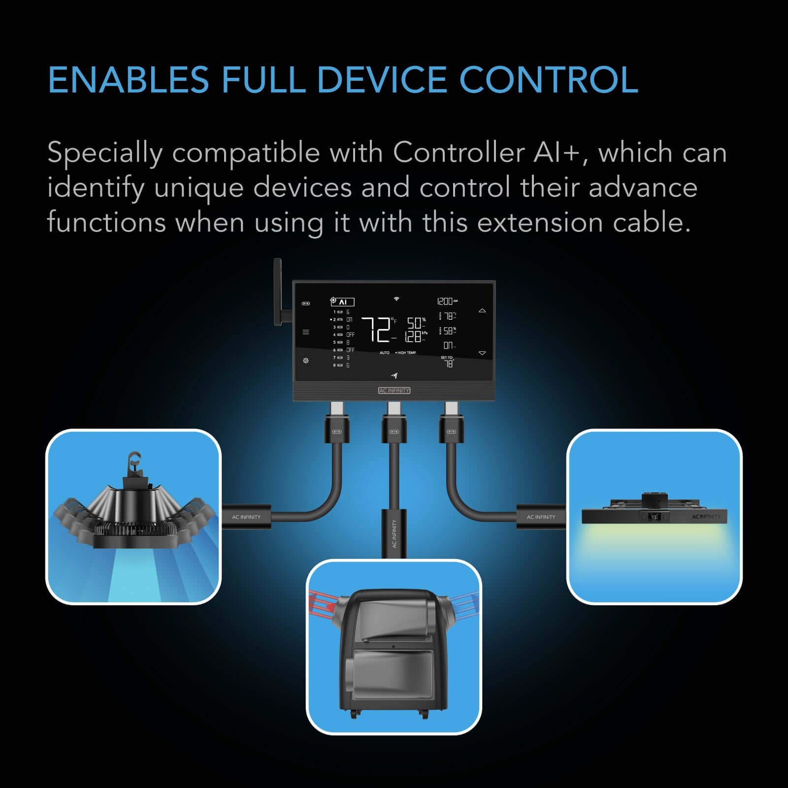 AC Infinity UIS Controller to Device Cable for Controller