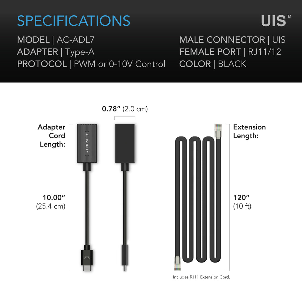 AC Infinity UIS Lighting Adapter Type-A for RJ11/12 Connector Lights product image 6