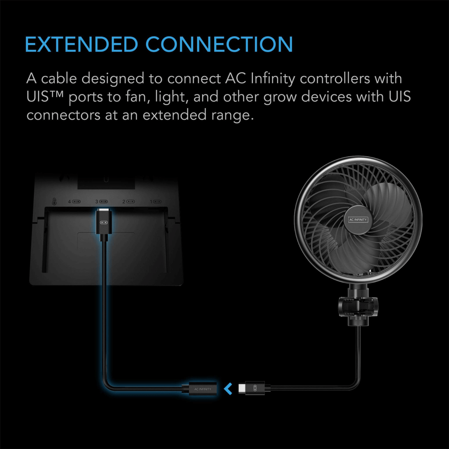 AC Infinity UIS to UIS Extension Cable, 10 ft. AC-EXQ9 Accessories