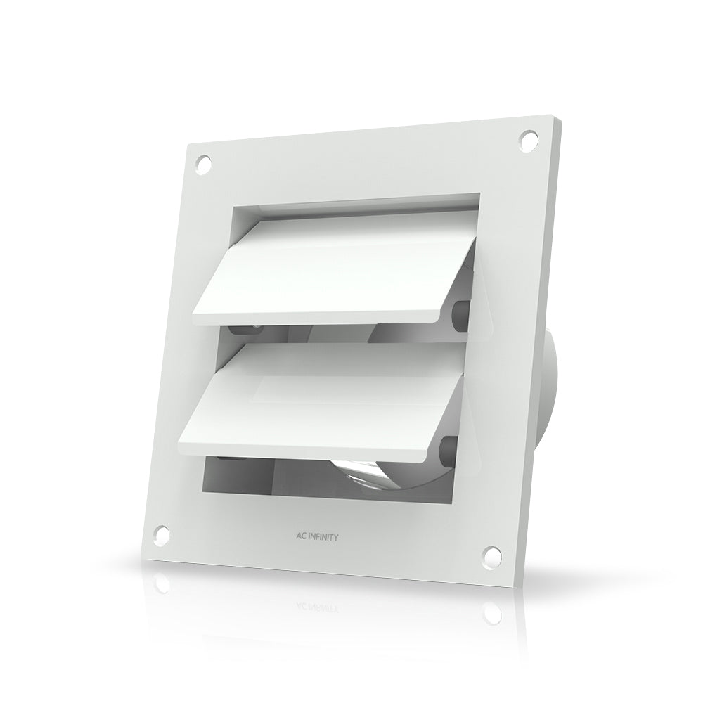 AC Infinity Wall Mount Duct Shutter 4-Inch White Steel product image 1