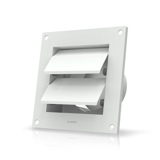AC Infinity Wall Mount Duct Shutter 4-Inch White Steel product image 1