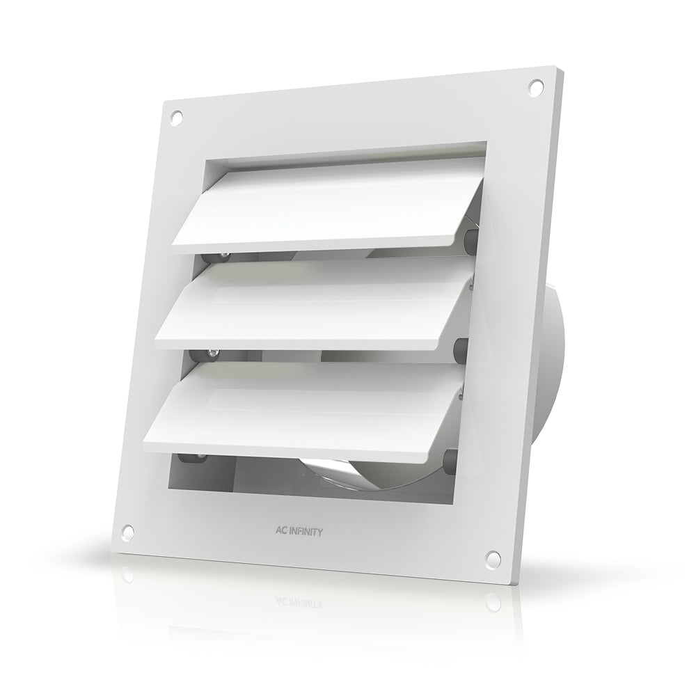 AC Infinity Wall Mount Duct Shutter 6-Inch White Steel product image 1