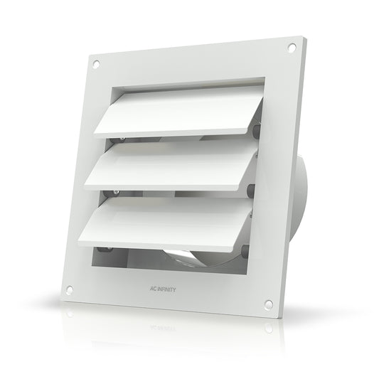 AC Infinity Wall Mount Duct Shutter 6-Inch White Steel product image 1