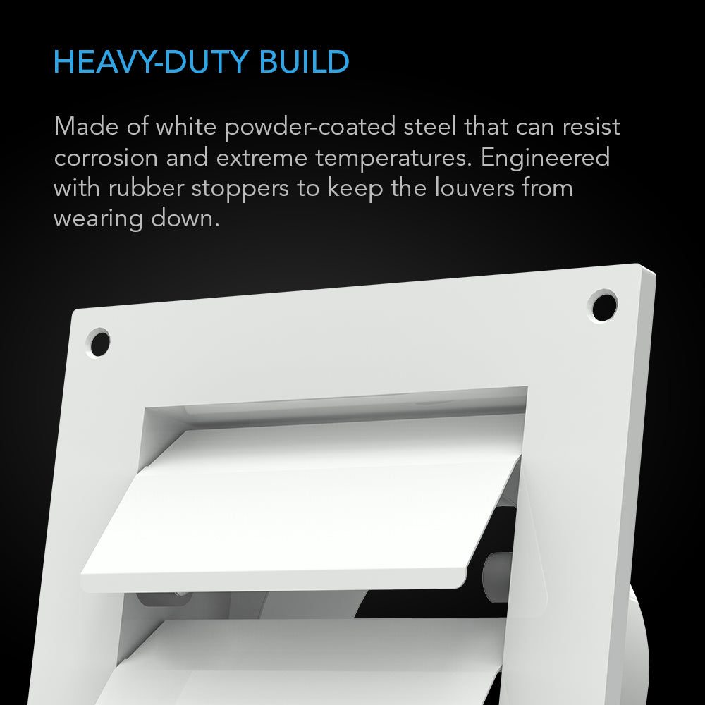 AC Infinity Wall Mount Duct Shutter 6-Inch White Steel product image 3