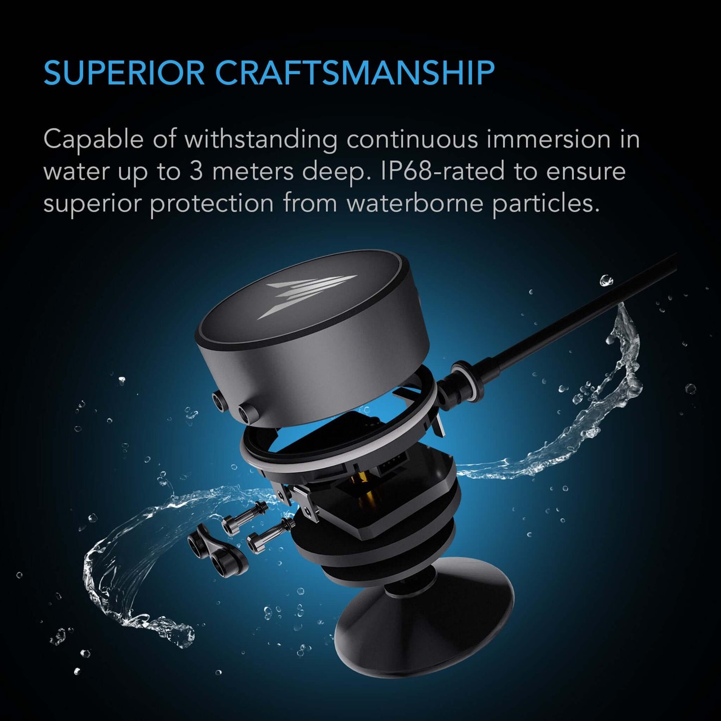 AC Infinity Water Sensor Exclusively for Controller AI+, Liquid Presence Detection, IP68-Water Resistant