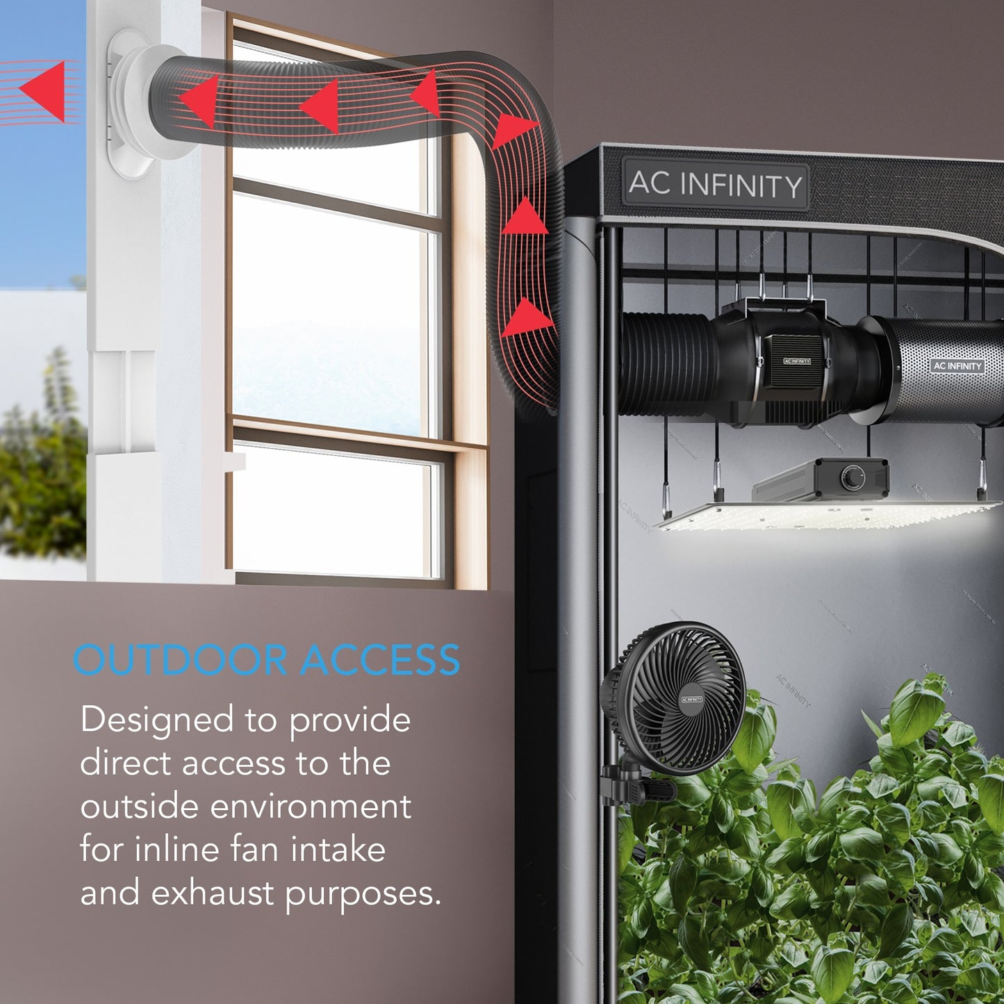 AC Infinity Window Duct Kit Adjustable Vent Port for Inline Fans product image 2