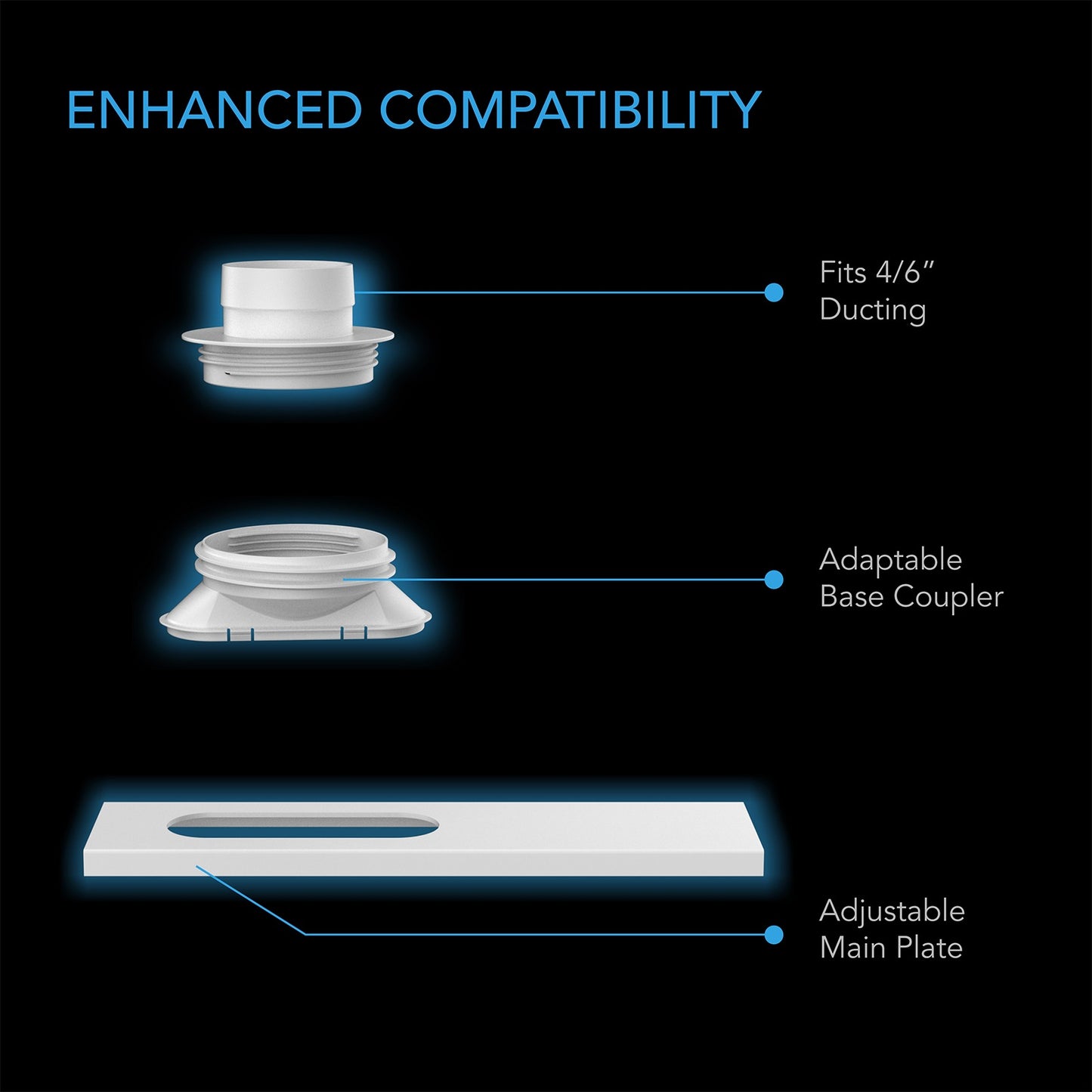 AC Infinity Window Duct Kit Adjustable Vent Port for Inline Fans product image 3