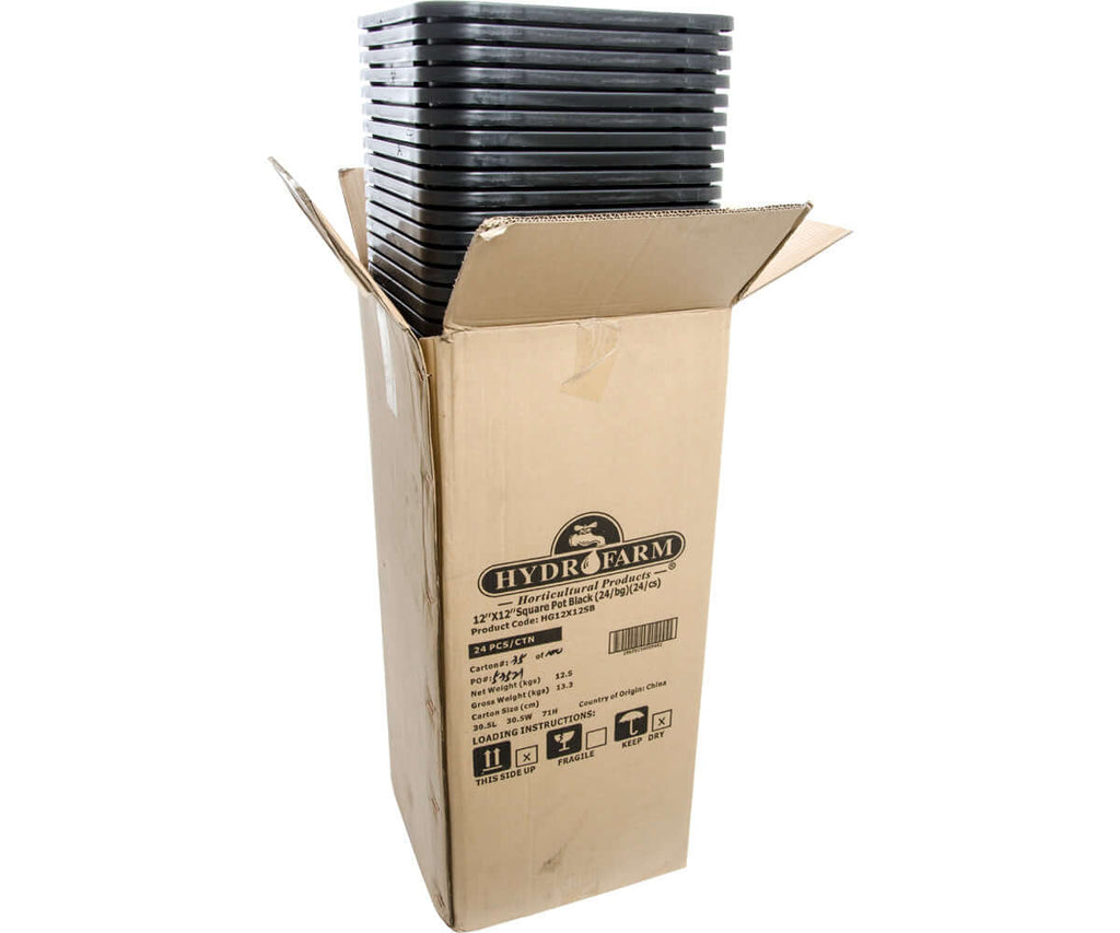 Active Aqua 12" x 12" Square Black Pot 12" Tall case of 24 product image 2