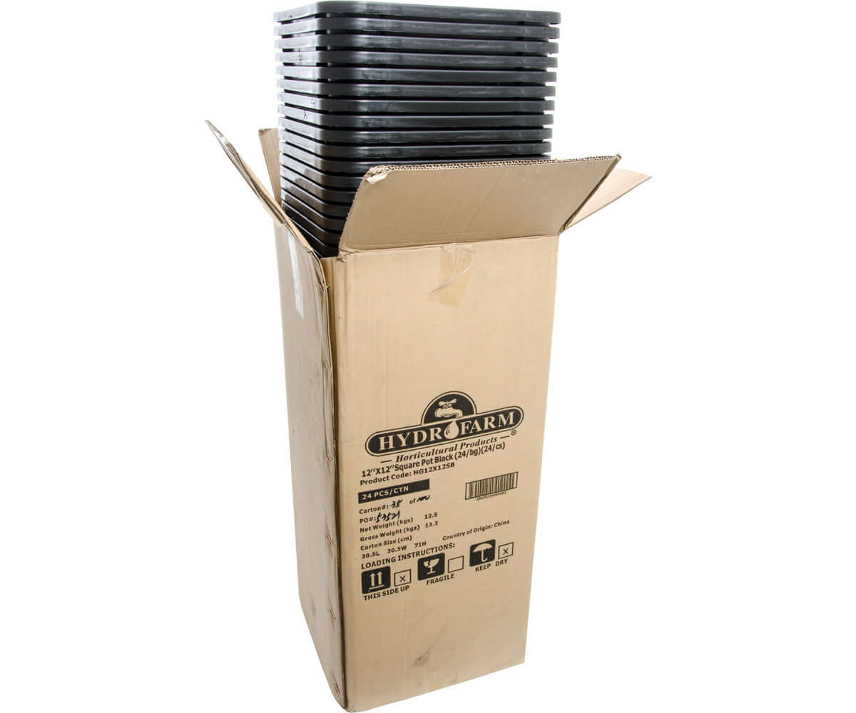 Active Aqua 12" x 12" Square Black Pot 12" Tall case of 24 product image 2