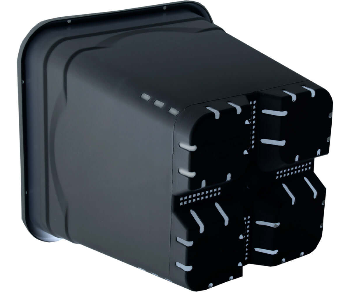 Active Aqua 12" x 12" Square Black Pot 12" Tall case of 24 product image 3