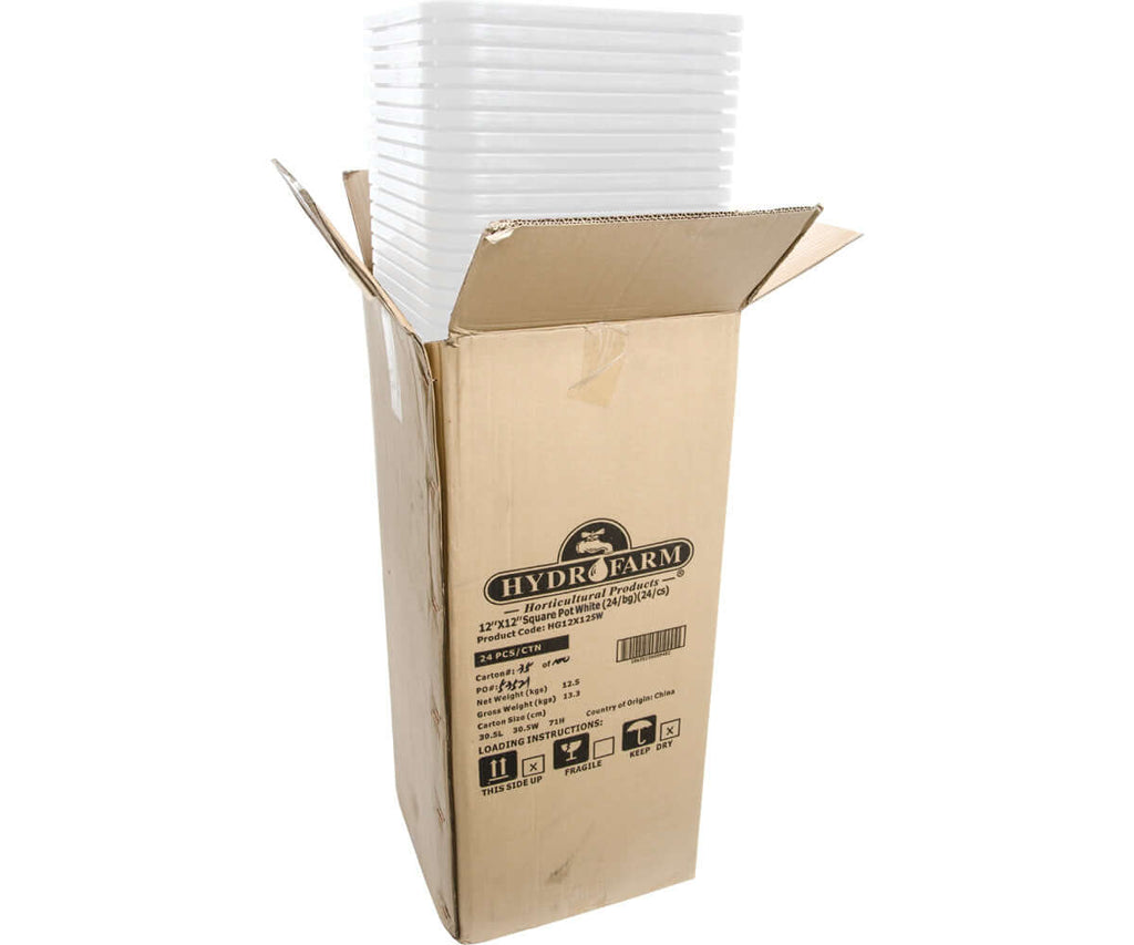 Active Aqua 12" x 12" Square White Pot 12" Tall case of 24 product image 3