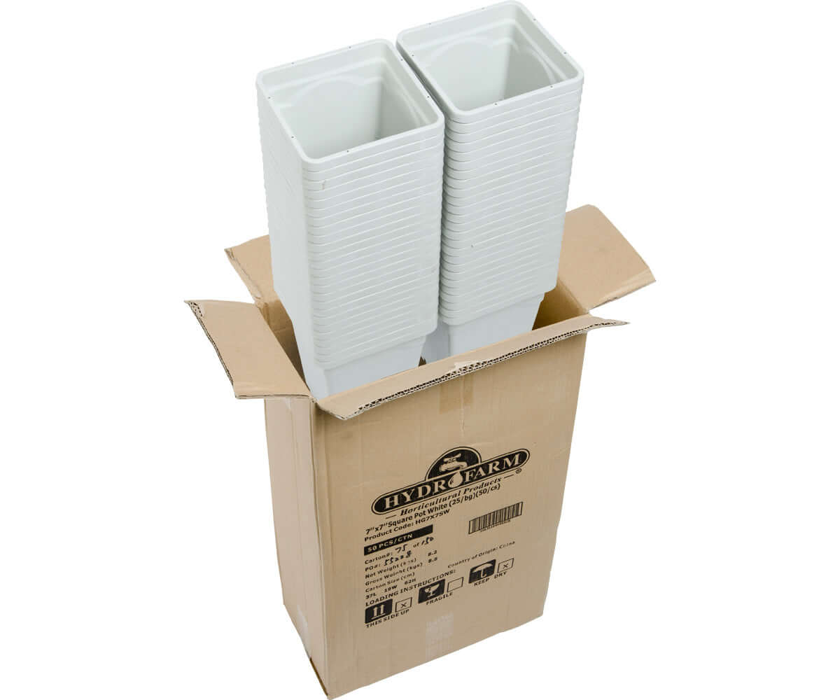 Active Aqua 7" x 7" Square White Pot 9" Tall case of 50 product image 3