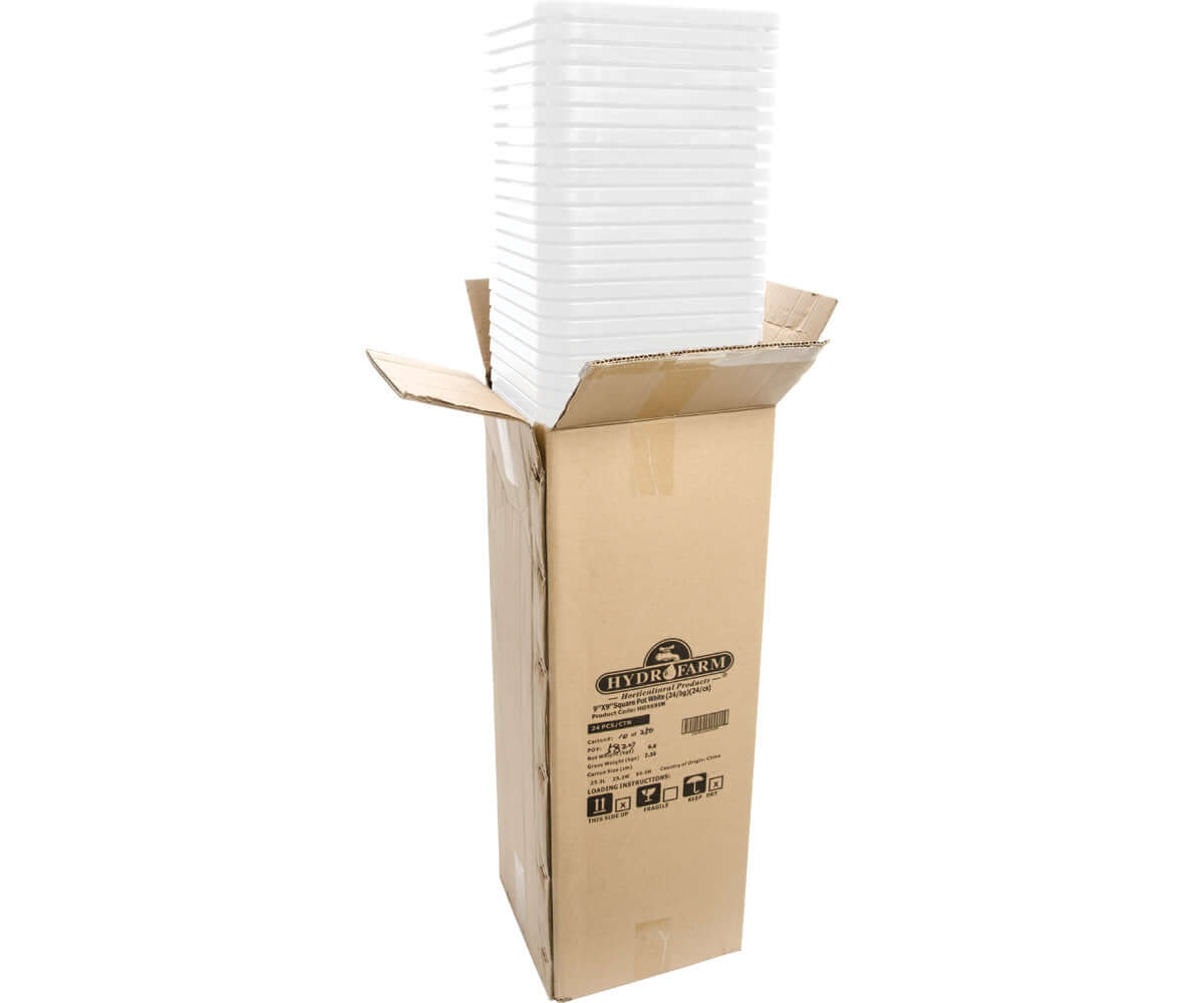 Active Aqua 9" x 9" Square White Pot 10" Tall case of 24 product image 3