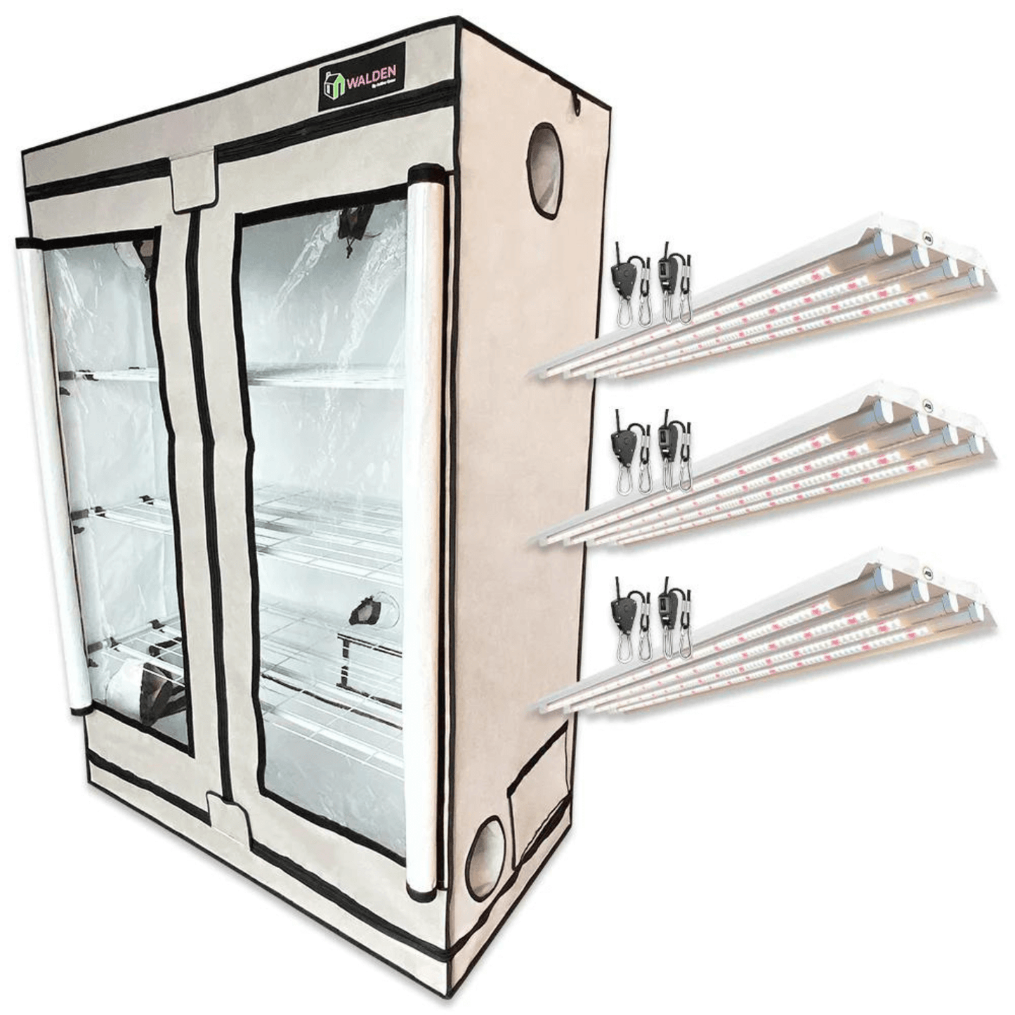 Active Grow Vegetables & Greens High Intensity 3-Tier LED Walden White Grow Tent Kit AG/24TENT/W/3S/VK Kits 769947348209
