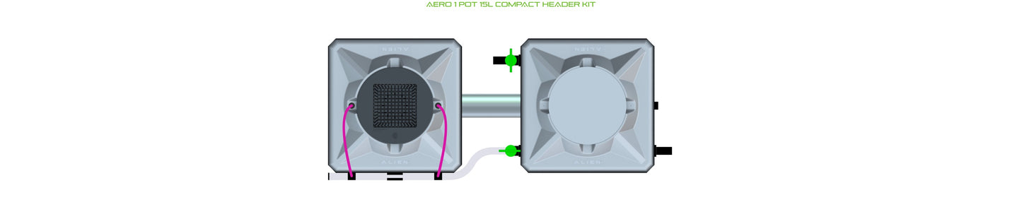 ALIEN Hydroponics AERO 1 Pot 15L Compact Header Kit product image 2