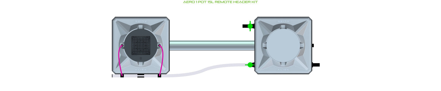ALIEN Hydroponics AERO 1 Pot 15L Remote Header Kit product image 2