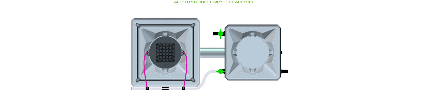 ALIEN Hydroponics AERO 1 Pot 30L Compact Header Kit product image 2