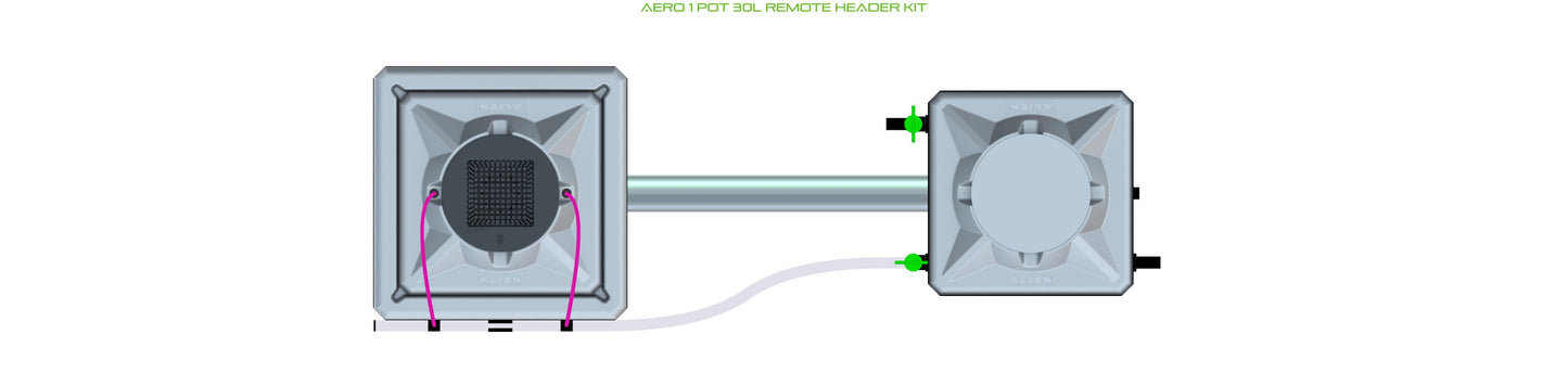ALIEN Hydroponics AERO 1 Pot 30L Remote Header Kit product image 2