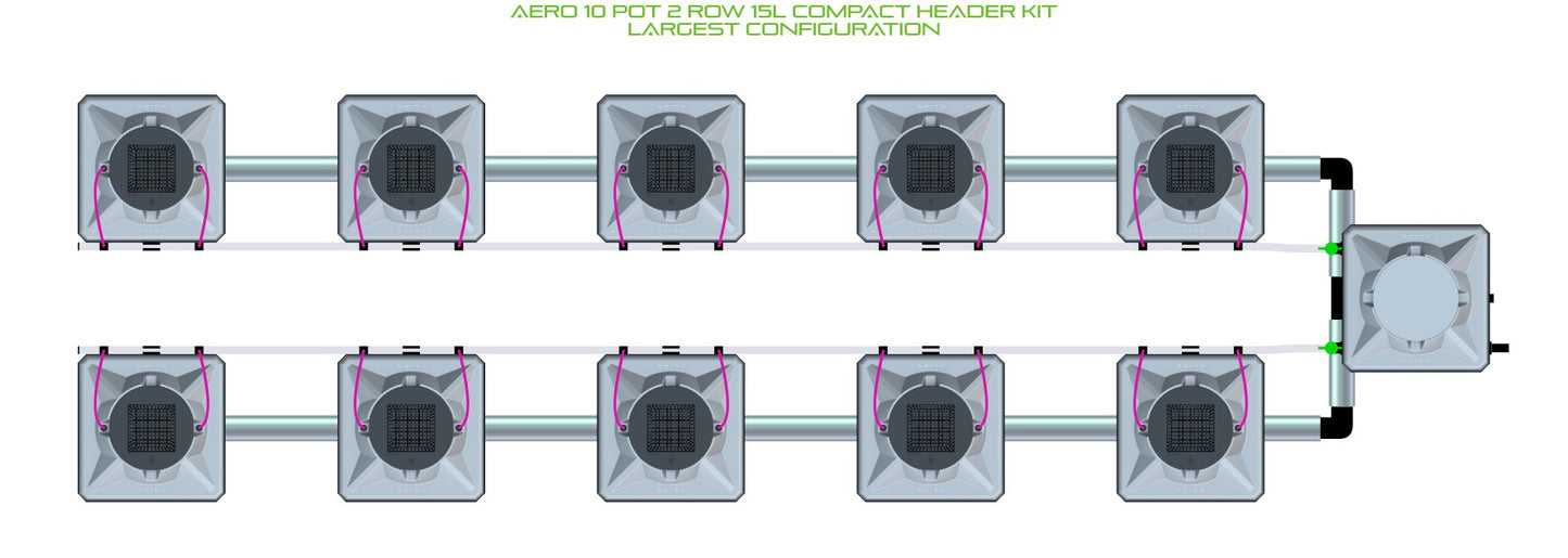 ALIEN Hydroponics AERO 10 Pot 2 Row 15L Compact Header Kit product image 4