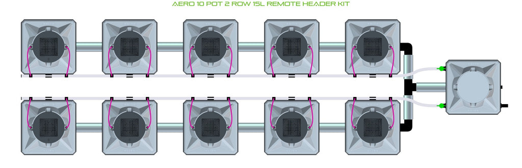 ALIEN Hydroponics AERO 10 Pot 2 Row 15L Remote Header Kit product image 2