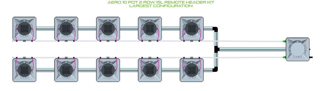 ALIEN Hydroponics AERO 10 Pot 2 Row 15L Remote Header Kit product image 4