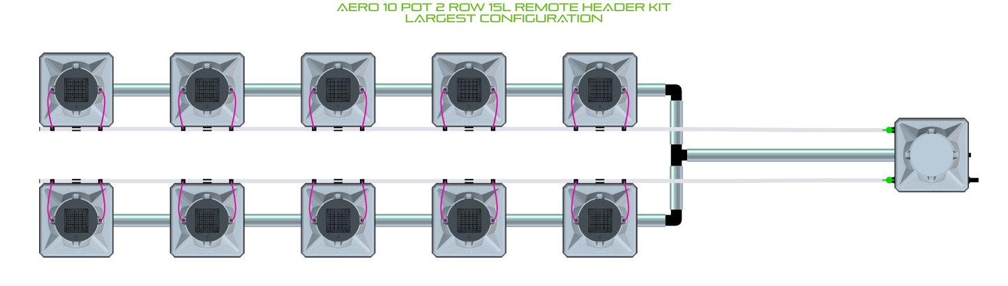 ALIEN Hydroponics AERO 10 Pot 2 Row 15L Remote Header Kit product image 4