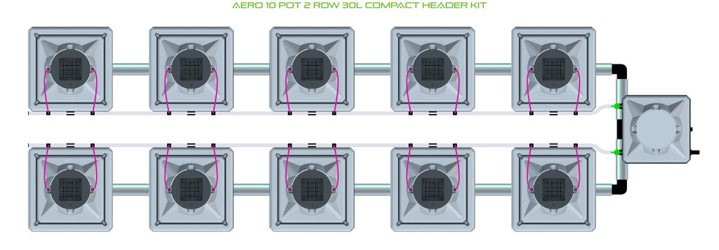 ALIEN Hydroponics AERO 10 Pot 2 Row 30L Compact Header Kit product image 2