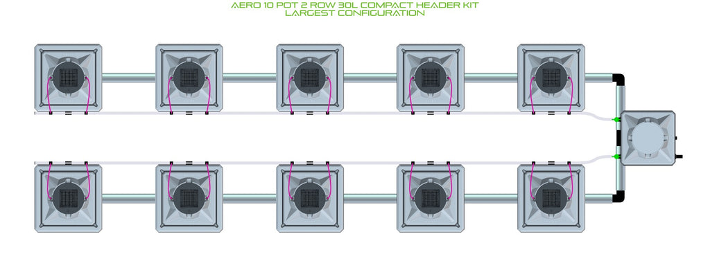 ALIEN Hydroponics AERO 10 Pot 2 Row 30L Compact Header Kit product image 4