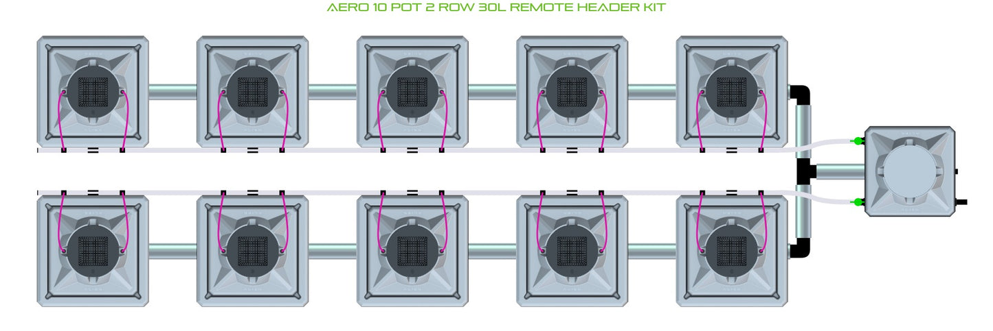 ALIEN Hydroponics AERO 10 Pot 2 Row 30L Remote Header Kit product image 2