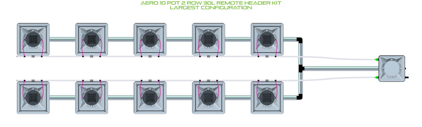 ALIEN Hydroponics AERO 10 Pot 2 Row 30L Remote Header Kit product image 4