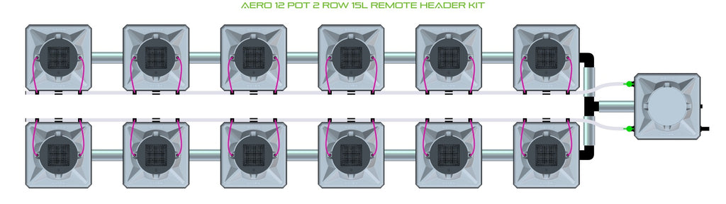 ALIEN Hydroponics AERO 12 Pot 2 Row 15L Remote Header Kit product image 2
