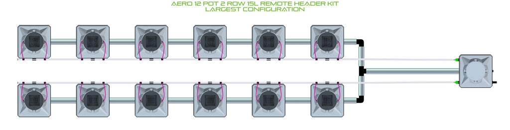 ALIEN Hydroponics AERO 12 Pot 2 Row 15L Remote Header Kit product image 4