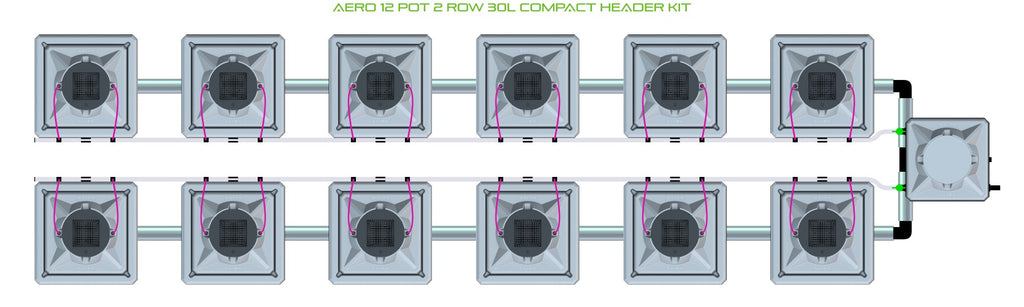 ALIEN Hydroponics AERO 12 Pot 2 Row 30L Compact Header Kit product image 2