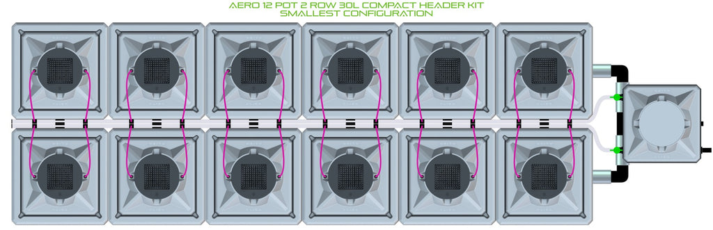 ALIEN Hydroponics AERO 12 Pot 2 Row 30L Compact Header Kit product image 3