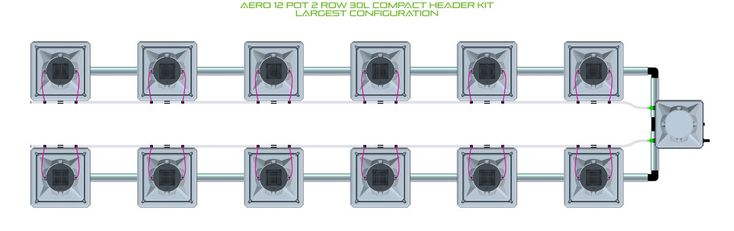 ALIEN Hydroponics AERO 12 Pot 2 Row 30L Compact Header Kit product image 4